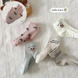  Tất Kid mặt lưới gấu chữ nơ 