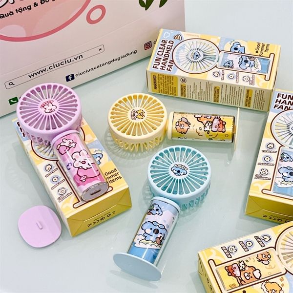  Quạt tay cầm hình thú dễ thương 500mAh 