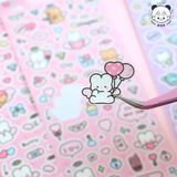  Sticker decor gấu thỏ mèo Telado 2 tờ 