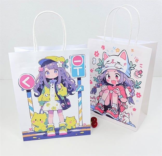  Túi quà quai giấy bé gái manga 