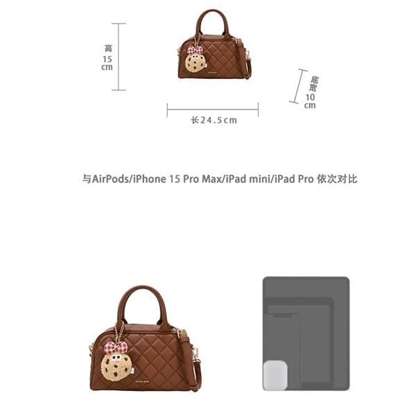  Túi Chio2nd vân quả trám charm bánh quy 