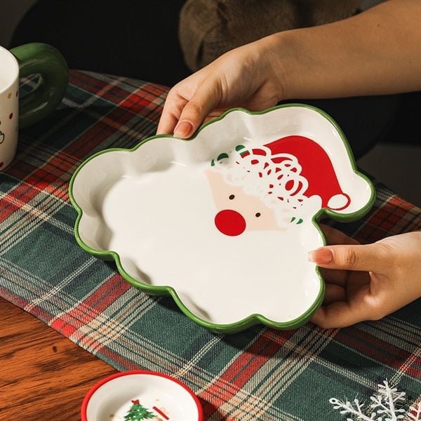  Set bát đĩa Giáng Sinh hộp quà xanh (6 món) 