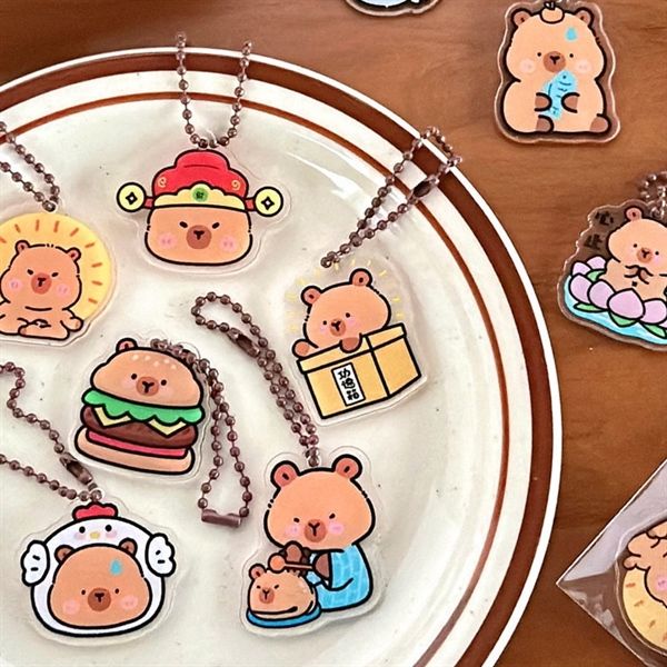  Set 3 móc khoá Capybara dẹt 