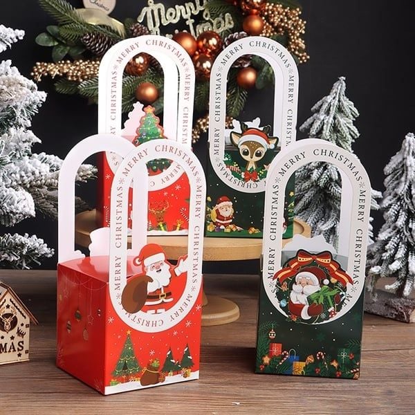  Hộp quà Giáng Sinh mini quai bầu dục dài 
