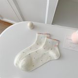  Tất Xiaohesi cổ ngắn lưới thoáng 