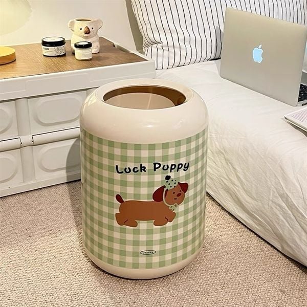  Thùng rác thú kẻ caro 12L 