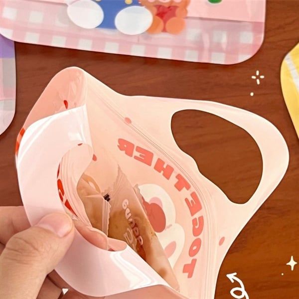  Túi zip quai xách thỏ cún 20x18cm 