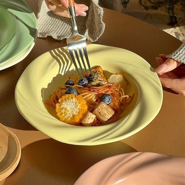  Đĩa tròn viền sóng xoáy 20,5cm 