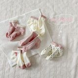  Tất Kid mặt lưới hồng nơ 