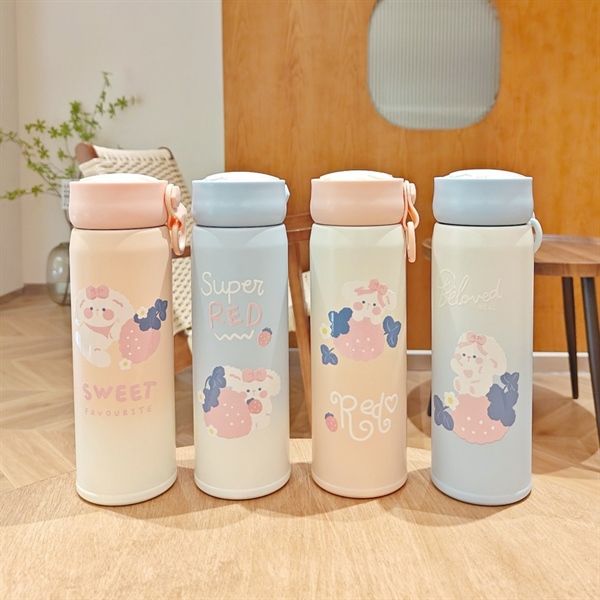  Bình giữ nhiệt thỏ dâu ombre 420ml 