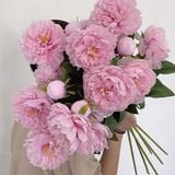  Hoa Mẫu Đơn lụa 2 hoa + 1 nụ 