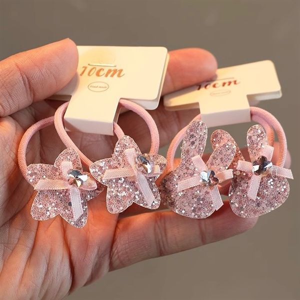  Set 2 chun sequin hồng đính ngọc nơ 
