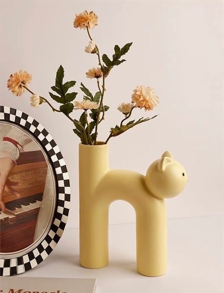  Lọ hoa decor mèo chữ H 