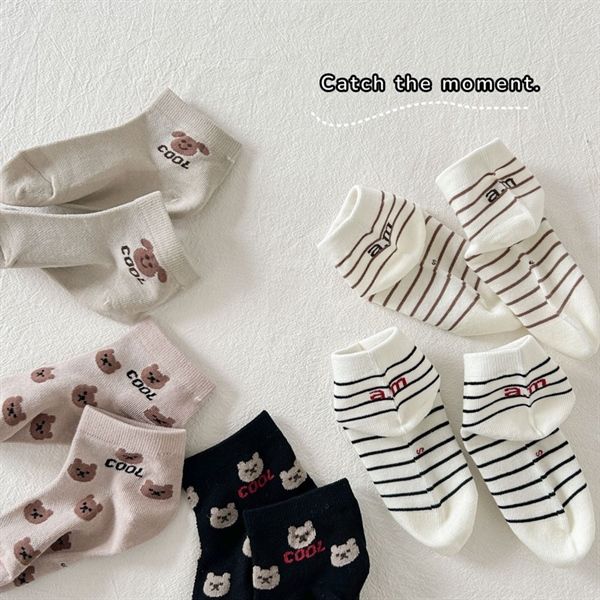  Tất Kid mặt lưới gấu 