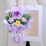  Bó hoa len 3 bông + túi giấy + đèn 