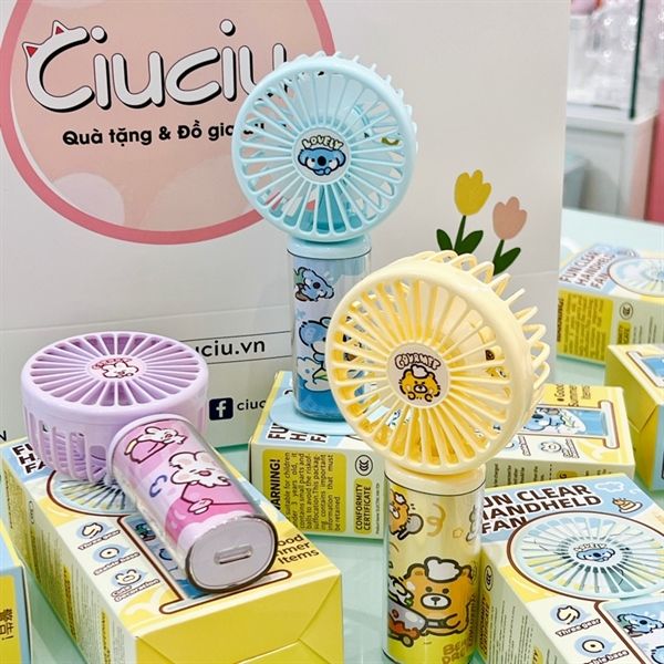  Quạt tay cầm hình thú dễ thương 500mAh 