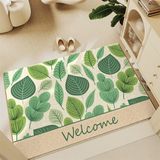  Thảm nhựa xoắn cửa ra vào lá xanh 45x75cm 