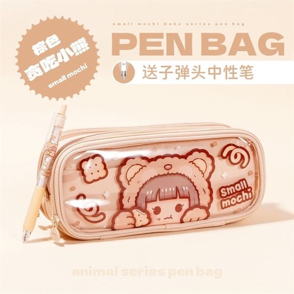  Hộp bút nhiều ngăn + bút Small Mochi Animal 