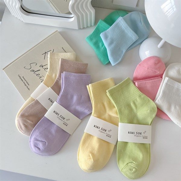  Tất Kiki Sox trơn pastel 