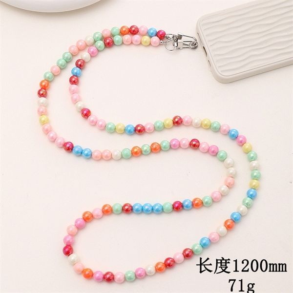  Dây dài đeo chéo thẻ/điện thoại ngọc tròn màu sắc 