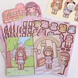  Sticker stylist bé gái Lolita mix quần áo 9 tờ 