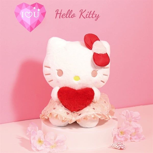  Gấu bông Sanrio ôm trái tim đỏ 23cm 