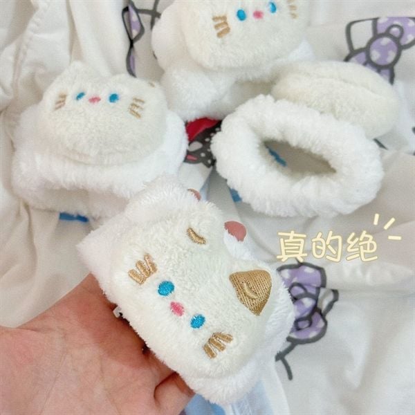  Băng đô cổ tay mèo béo tai vàng 