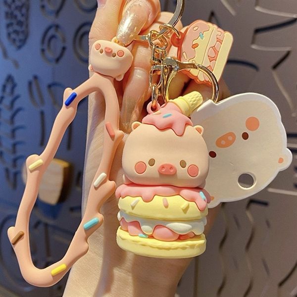  Móc khoá heo bánh ngọt 
