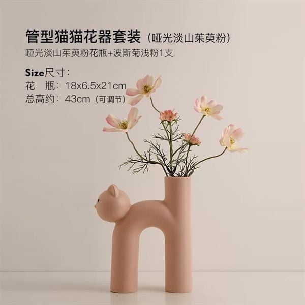  Lọ hoa decor mèo chữ H 