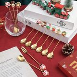  Set hộp quà 6 thìa dĩa Giáng Sinh mix 