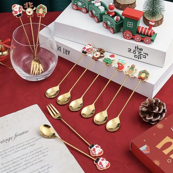  Set hộp quà 6 thìa dĩa Giáng Sinh mix 