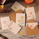 Thiệp cành hoa màu nước + bao thư 