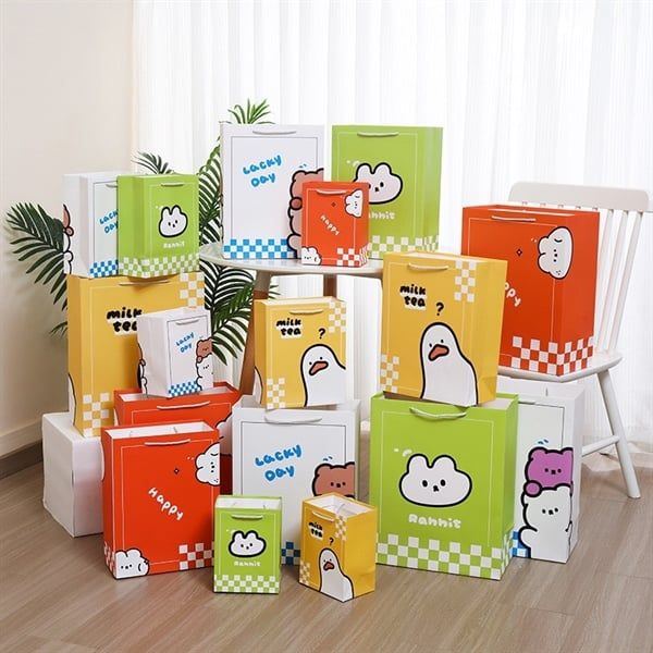  Túi quà vịt thỏ hoạ caro 
