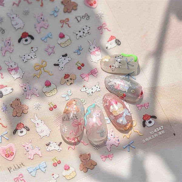  Sticker dán móng Tomoni thú dễ thương 