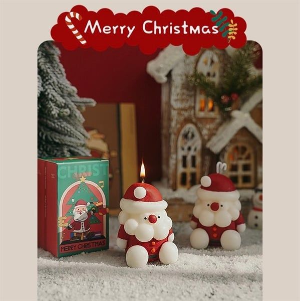  Nến thơm Giáng Sinh ông già Noel râu béo 7,5cm 