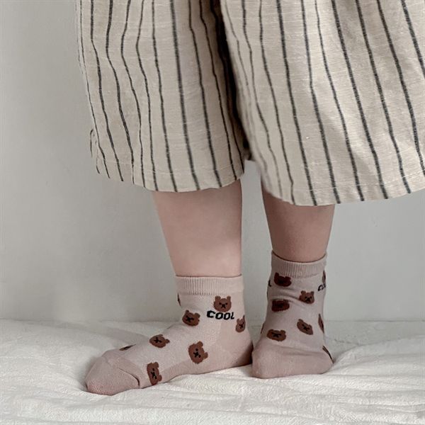  Tất Kid mặt lưới gấu 