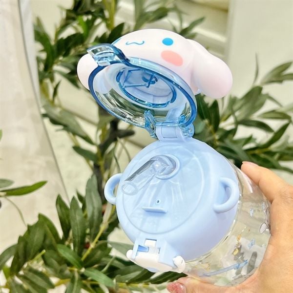  Bình nước Sanrio trong đầu chibi 650ml 