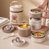  Set 2 hộp cơm Yummy + túi giữ nhiệt + thìa dĩa 