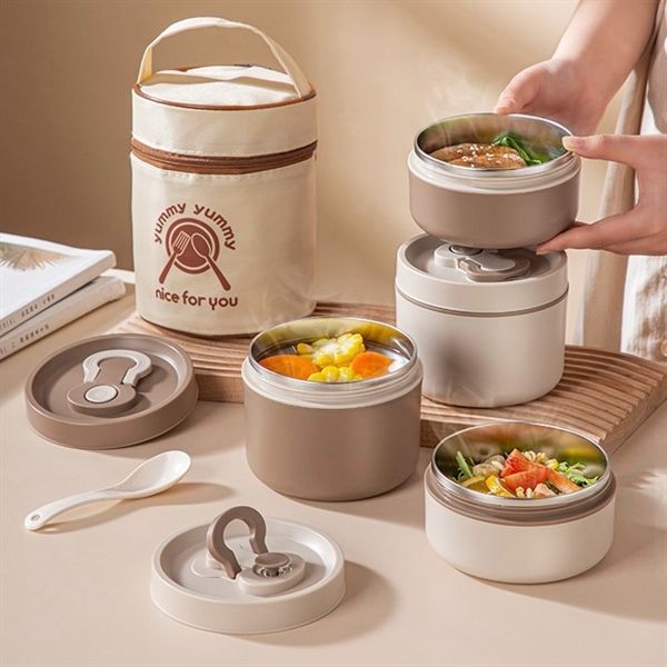  Set 2 hộp cơm Yummy + túi giữ nhiệt + thìa dĩa 