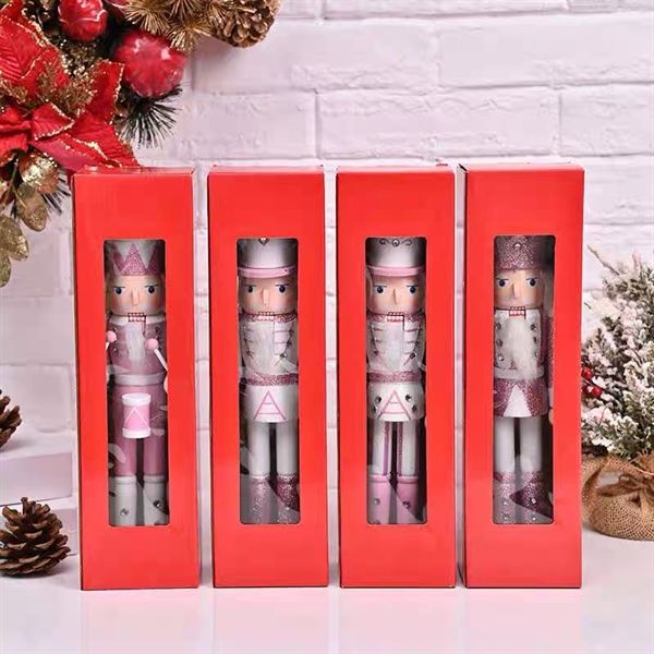  Người gỗ decor Giáng Sinh tone hồng 30cm 