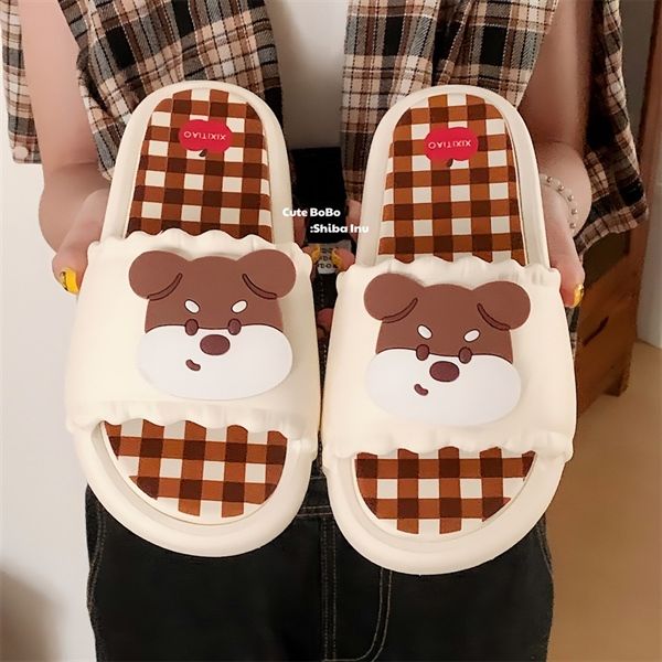  Dép bánh mì cún đế caro 