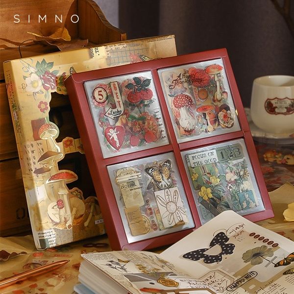  Box sticker thực vật vintage Simno 100 tờ 