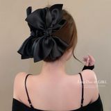 Kẹp càng cua nơ vải kép đen 