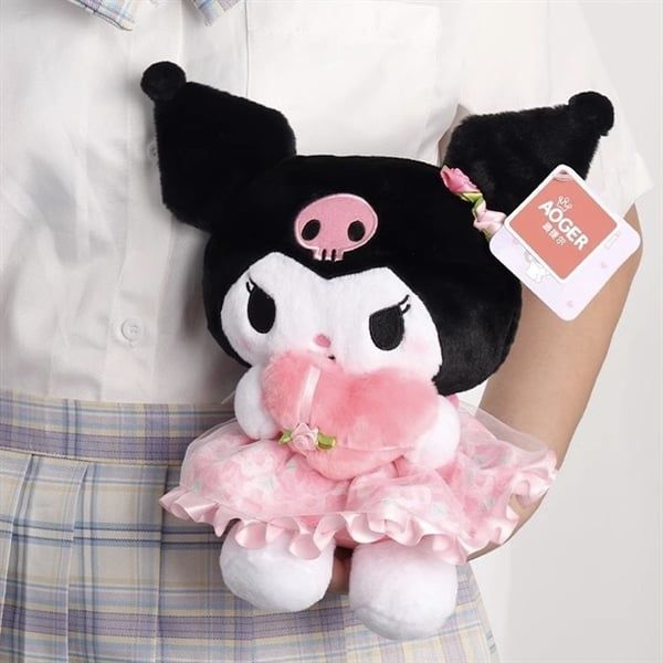  Gấu bông Sanrio ôm trái tim hoa hồng 24cm 