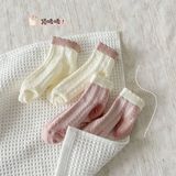  Tất Kid mặt lưới hồng nơ 