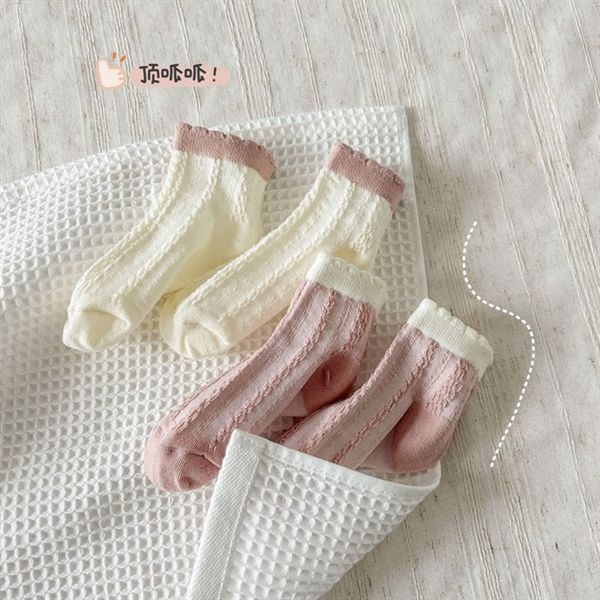  Tất Kid mặt lưới hồng nơ 