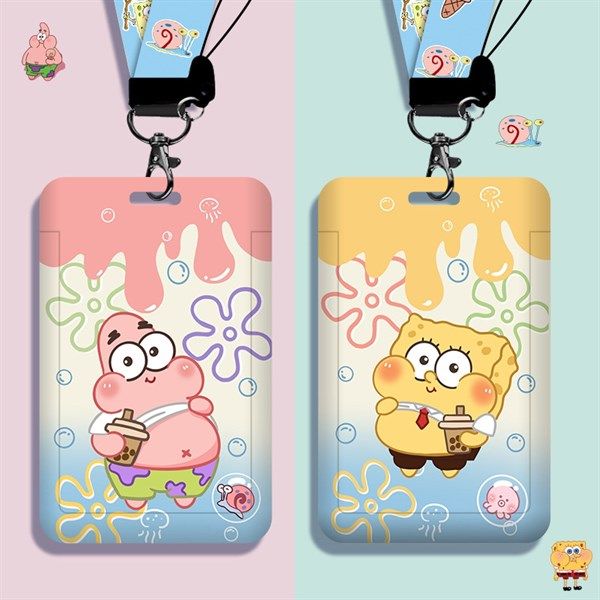  Đeo thẻ bọt biển Spongebob dây đeo cổ 
