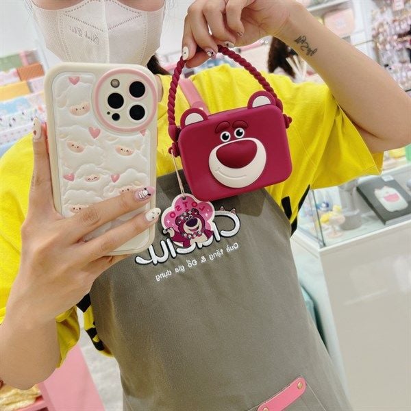  Túi silicon gấu Lotso vuông 12x10cm 