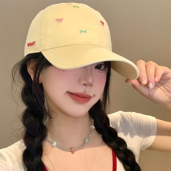  Mũ lưỡi trai nơ nhí nhiều màu 