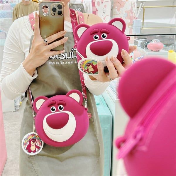  Túi silicon gấu Lotso tròn 